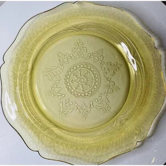 Vintage Depression 11" Federal Glass Amber Patrician/Spoke Pattern Dinner Plate - Picture 4 of 8